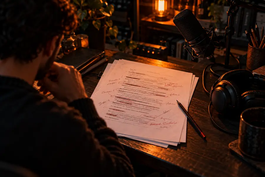 Unedited text prepared for an online voice workflow