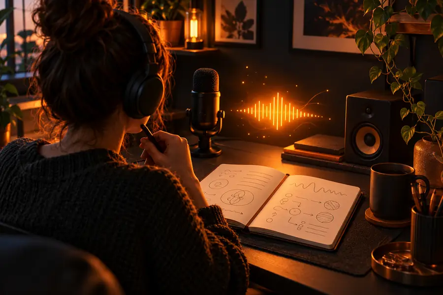 Illustration representing an initial online voice-making idea