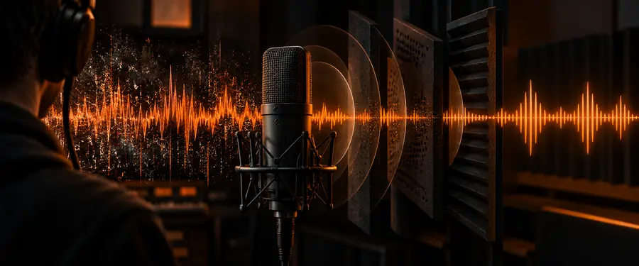 Illustration representing audio that may need a cleaner recording before transformation