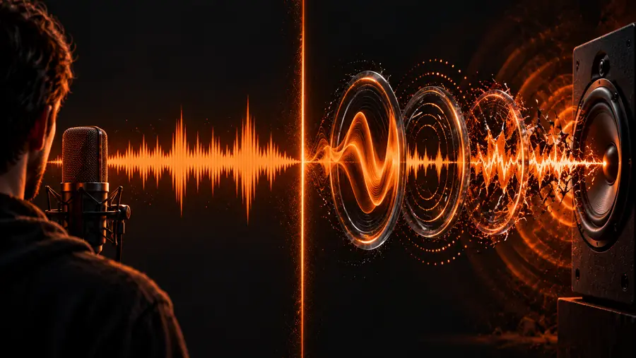 Illustration representing a stylized voice outcome